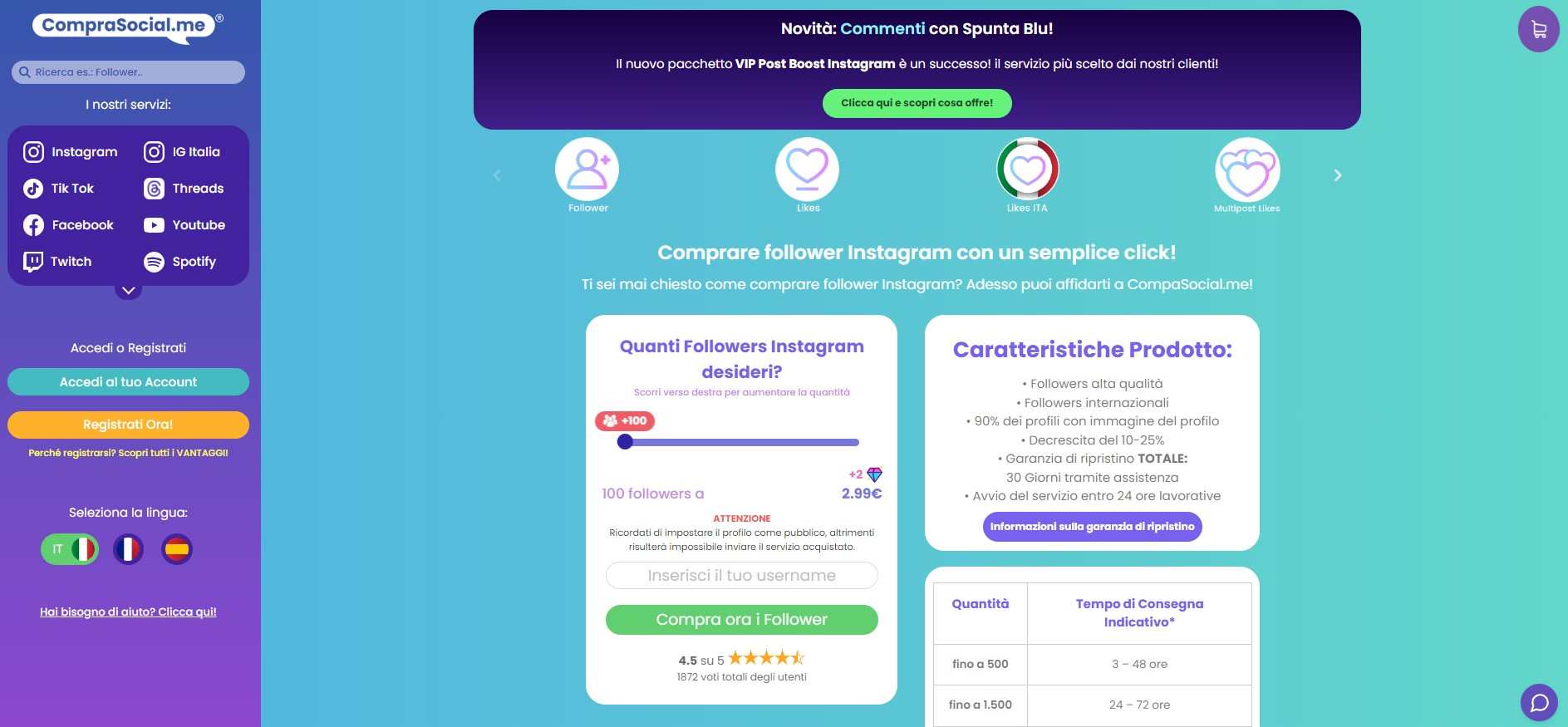 comprare follower instagram reali italiani