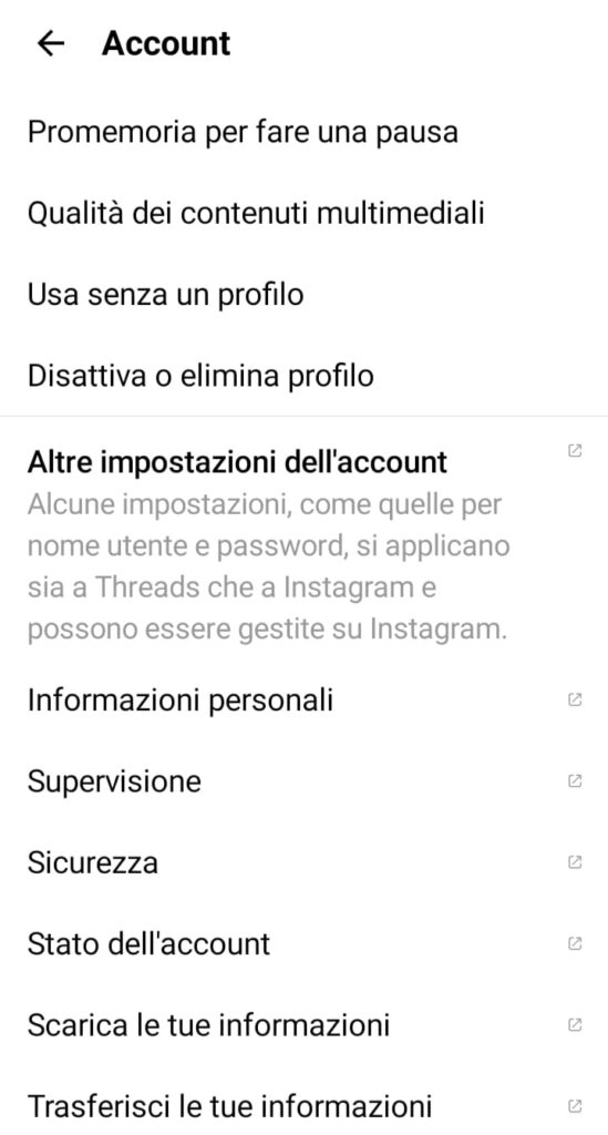 come cancellarsi da threads